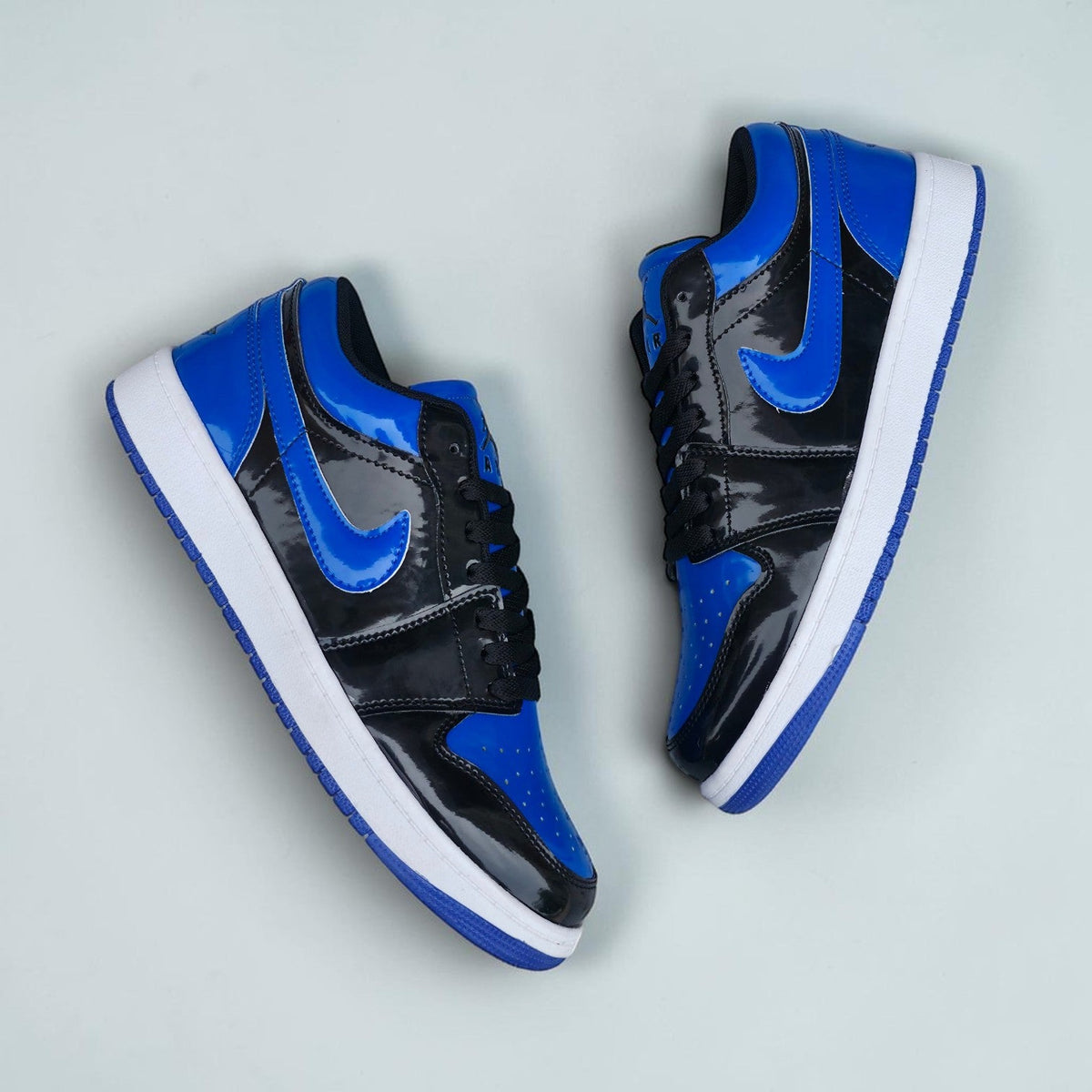 J1 Low Patent Varsity Royal Blue Black